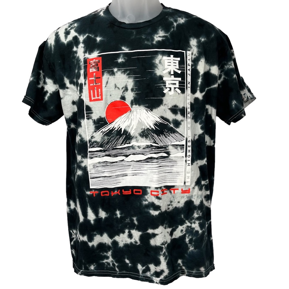 Bowery Supply Co Tie Dye Short Sleeve Graphic T-Shirt Tokyo City Japan Men Large